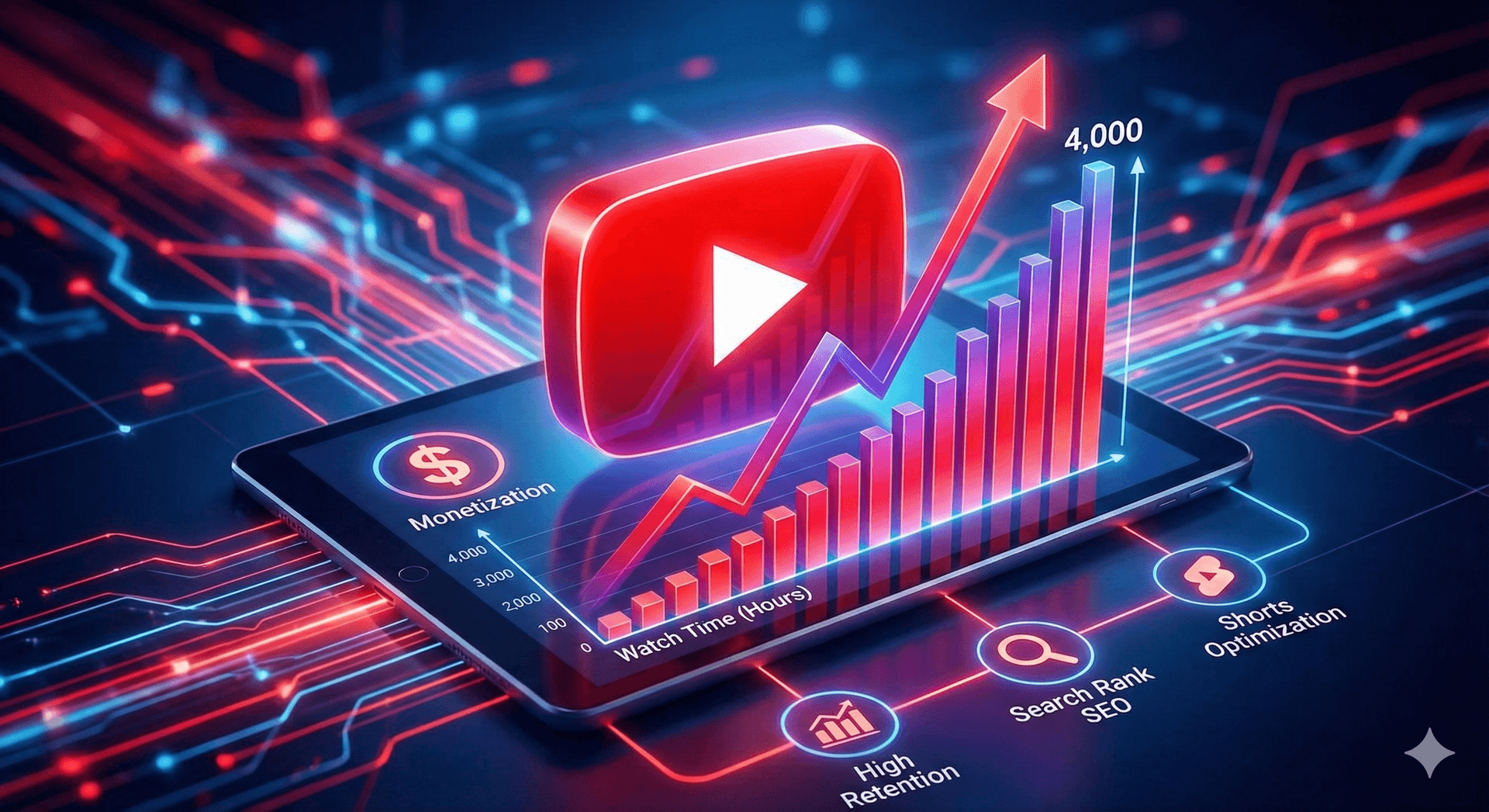 유튜브 시청시간과 수익창출 조건 분석 - 구독자 1000명 시청시간 4000시간 달성 전략 및 SEO 최적화 데이터